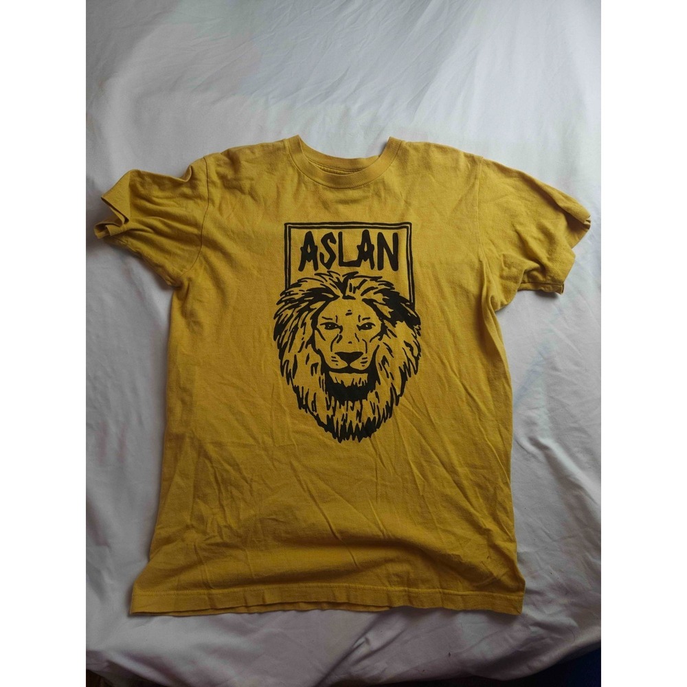 The Chronicles Of Narnia Aslan Shirt Mens Medium Yellow Short Sleeve Movies Lion